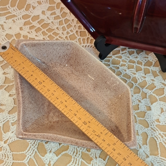 Brown Ceramic Geometric Vintage Trinket Box - Picture 3 of 5